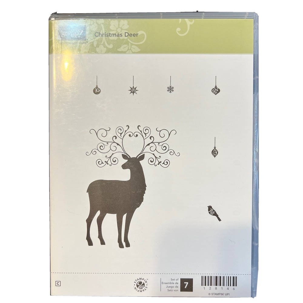 Stampin' Up! Retired Stamp Set Christmas Deer 128146 Ornaments Bird Unused